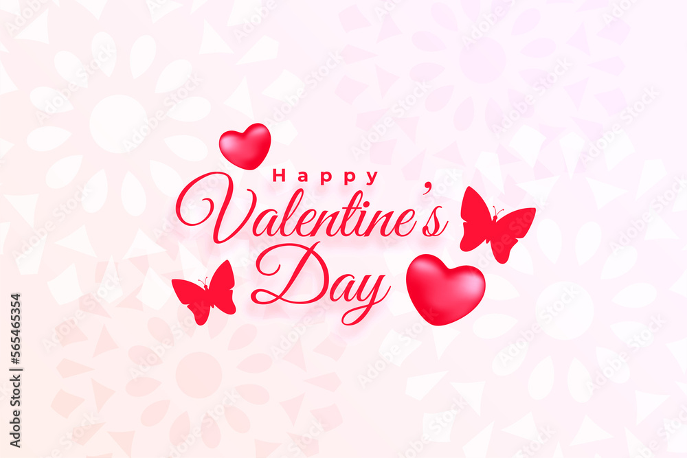 valentines day beautiful background with hearts and butterfly