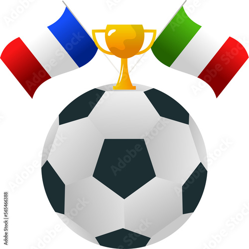 soccer ball with flag