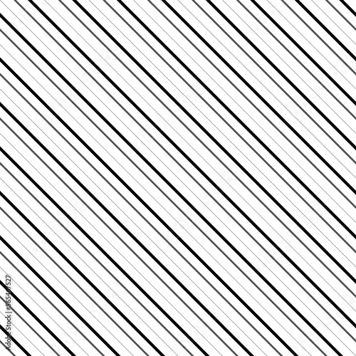 Diagonal lines abstract on black background. Seamless surface pattern design with linear ornament. Angled straight stripes motif. Slanted pinstripe. Striped digital paper for print. Regimental vector