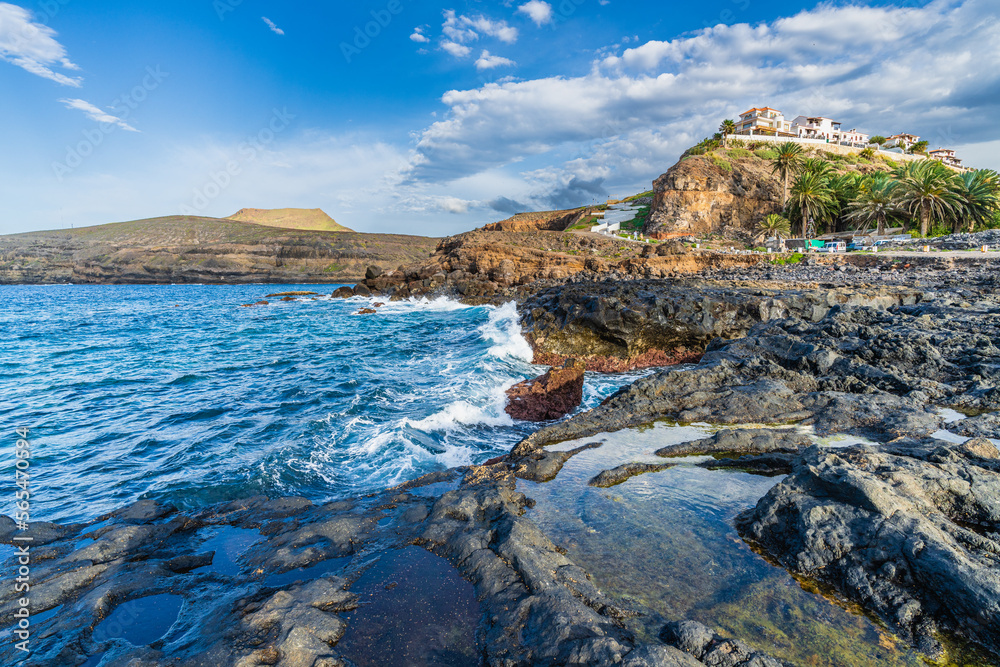 Φωτογραφία View of the coastal town of Puerto de Las Nieves,sen Gran Canaria, Canary Islands, Spain