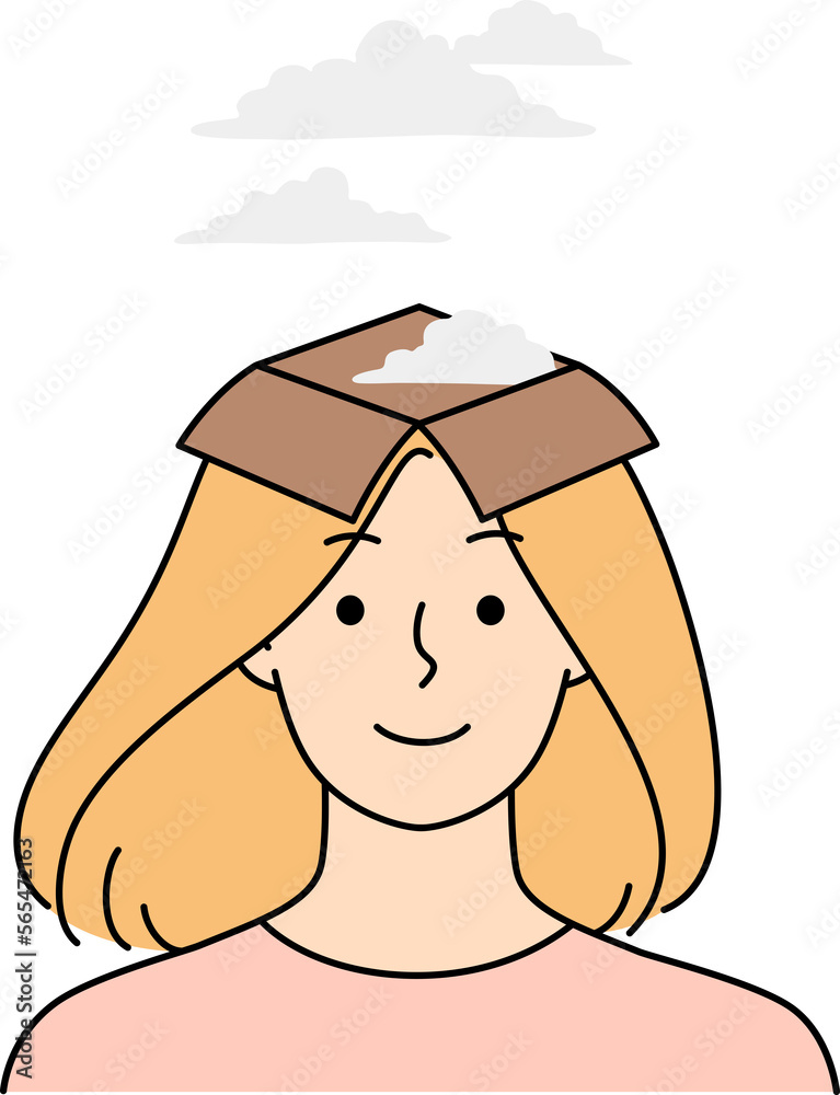 Smiling woman with open mind for inspiration Smiling woman with open mind for inspiration