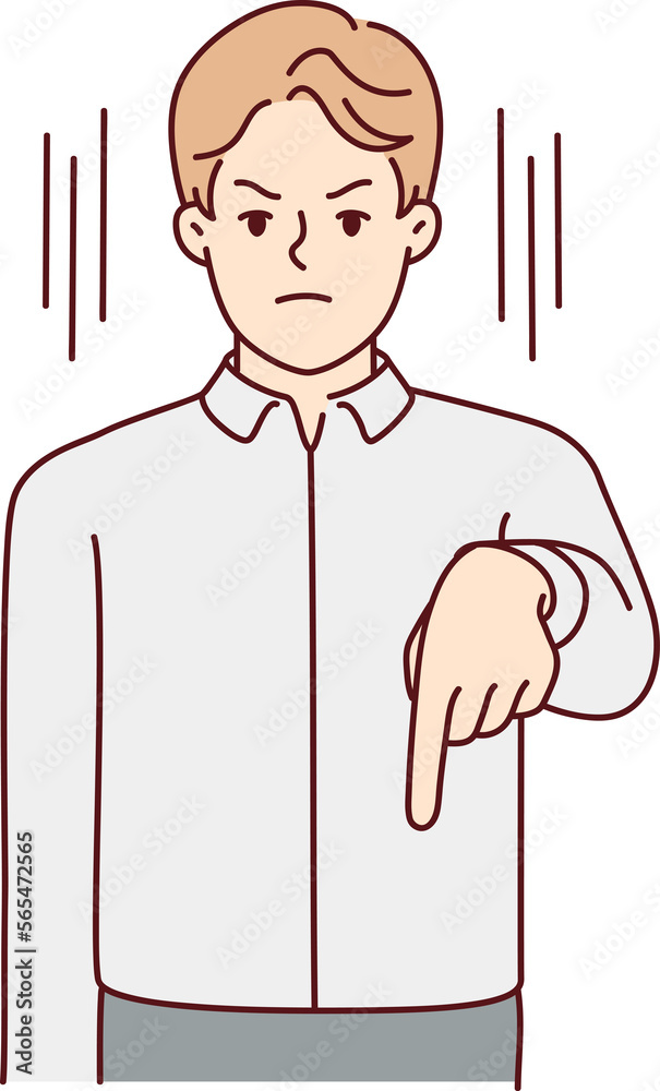 Strict businessman point with finger Strict businessman point with finger