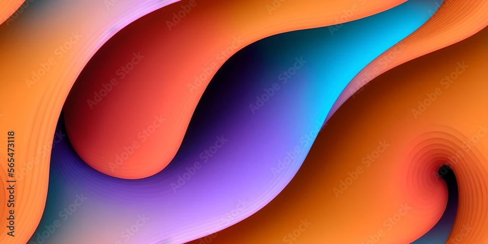 Smooth wave flowing rainbow gradient background 3D, liquid abstract wallpaper design. 
