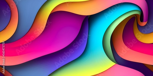 Smooth wave flowing rainbow gradient background 3D  liquid abstract wallpaper design. 