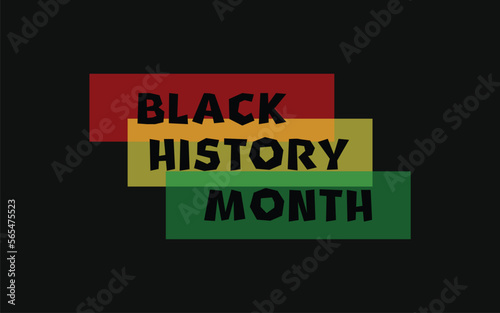 Black History Month text on a black background vector illustration