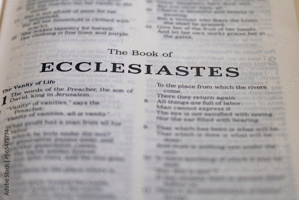 title page from the book of Ecclesiastes in the bible or torah for faith, christian, jew, jewish, hebrew, israelite, history, religion title page from the book of Ecclesiastes in the bible or torah for faith, christian, jew, jewish, hebrew, israelite, history, religion