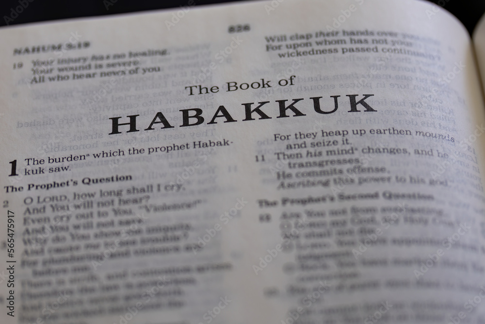 title page from the book of Habakkuk in the bible or torah for faith, christian, jew, jewish, hebrew, israelite, history, religion title page from the book of Habakkuk in the bible or torah for faith, christian, jew, jewish, hebrew, israelite, history, religion