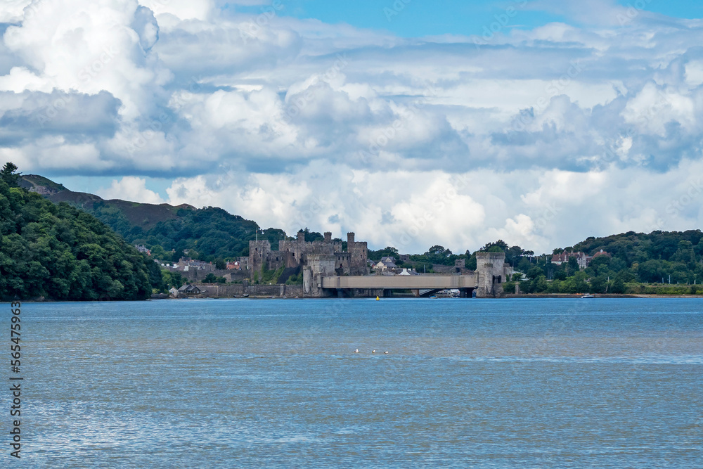 Fototapeta premium Conwy Castle seen across the Conwy Estuary, North Wales
