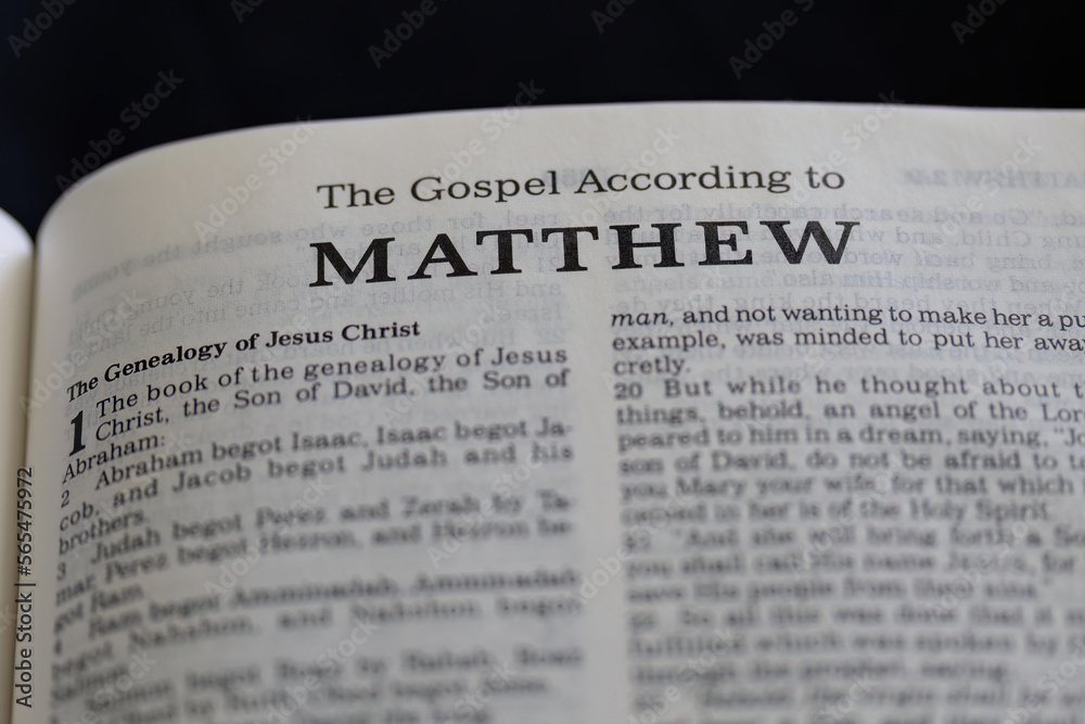 title page from the book of Matthew in the bible for faith, christian, hebrew, israelite, history, religion title page from the book of Matthew in the bible for faith, christian, hebrew, israelite, history, religion