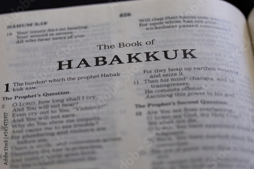 title page from the book of Habakkuk in the bible or torah for faith  christian  jew  jewish  hebrew  israelite  history  religion