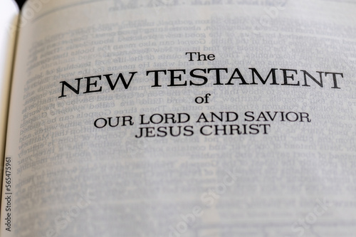 title page from the New Testament in the bible for faith, Christianity, history, religion, Jesus photo