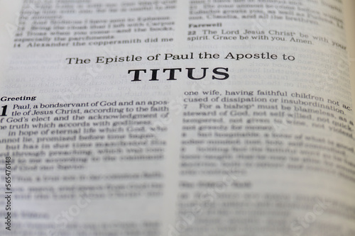 Wallpaper Mural title page from the book of Titus in the bible for faith, christian, hebrew, isr