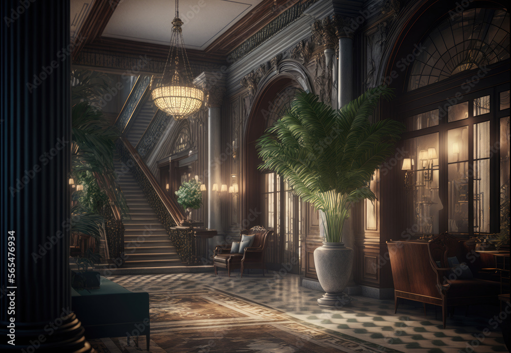 Fototapeta premium Luxurious Hotel Lobby