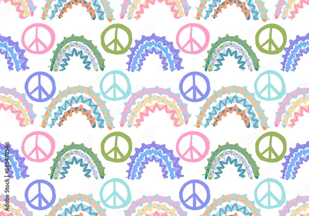 Cartoon watercolor seamless rainbow pattern for wrapping paper and kids clothes print and fabrics and linens
