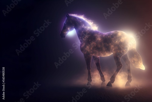 fantasy colorful horse. Generative ai 