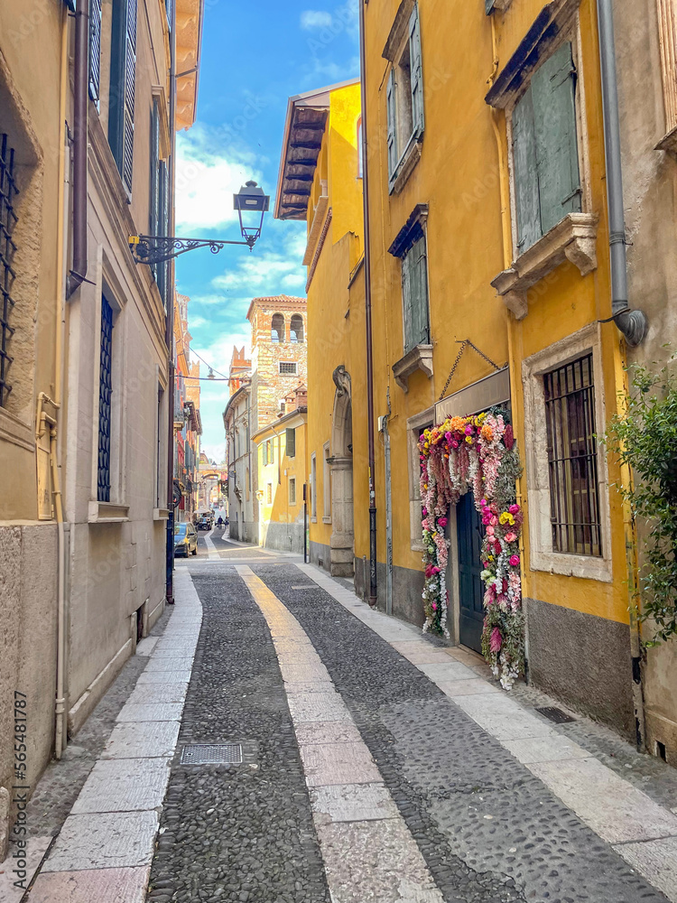 street scene in Verona, Italy