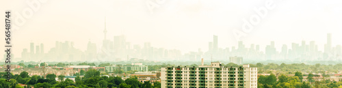 Photography Toronto skyline at foggy summer