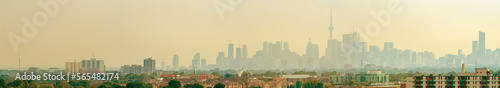 Photography Toronto skyline at foggy summer