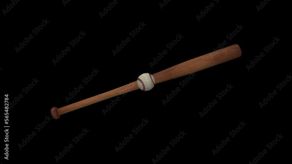 Baseball bat with rotating baseball Baseball bat with rotating baseball