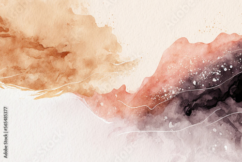 Abstract watercolor background. Watercolor texture in neutral colors. Artistic digital wallpaper.