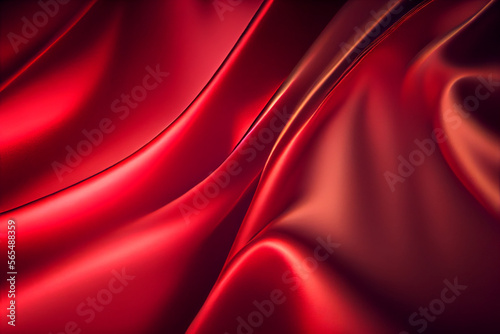 Die Textur von roten  Satin-Stoff als Hintergrund - Generative Ai