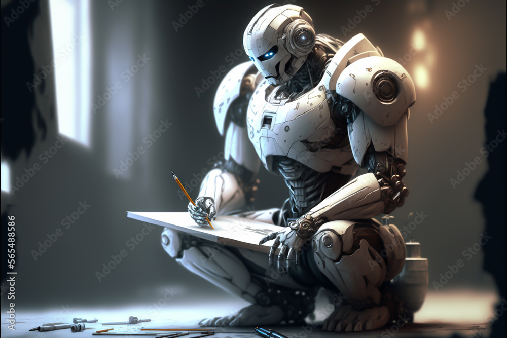 an advanced robot, is capable of creating stunning artwork from simple instructions. It uses advanced algorithms to interpret commands and draw intricate images with incredible detail generative ai an advanced robot, is capable of creating stunning artwork from simple instructions. It uses advanced algorithms to interpret commands and draw intricate images with incredible detail generative ai