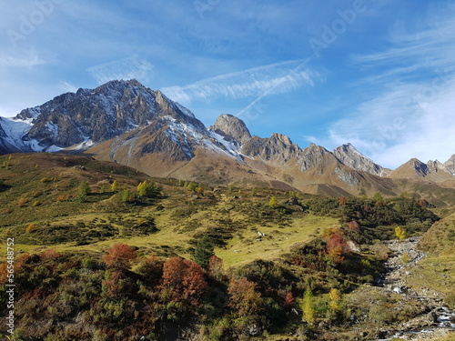 Wonderful view in the mountains in autumn. Apls, Pfunderer Berge, South Tyrol, Italy