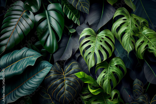 Grüne Blätter eine Pflanze als Hintergrund - Generative Ai
