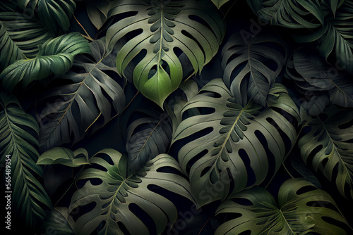 Grüne Blätter eine Pflanze als Hintergrund - Generative Ai