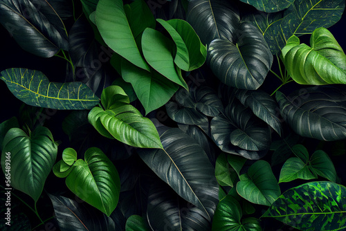 Grüne Blätter eine Pflanze als Hintergrund - Generative Ai