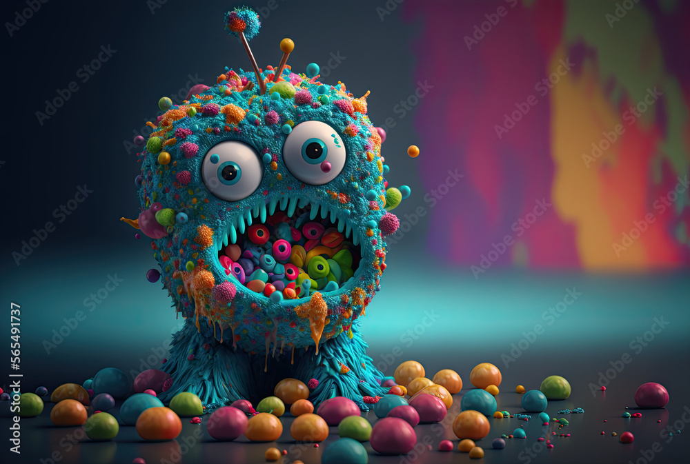 Candy monster, generated by ai