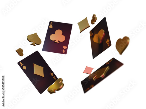 Wallpaper Mural black poker card with gold sign composition 3d render Torontodigital.ca