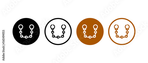 Police handcuffs icon isolated on white background. handcuff icon in flat style - stock vector.
