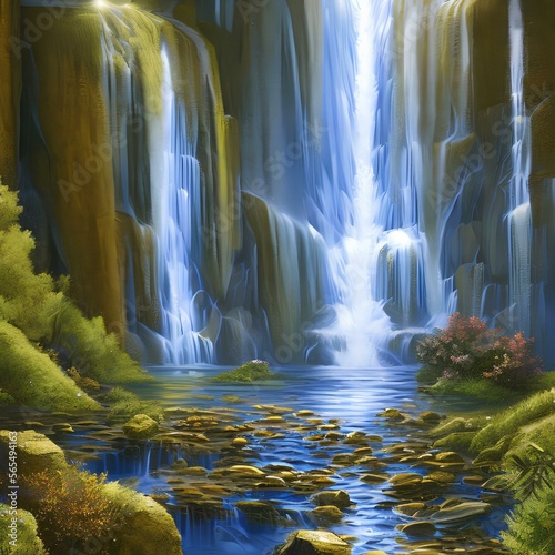 A waterfall where the water is made of diamonds1  Generative AI