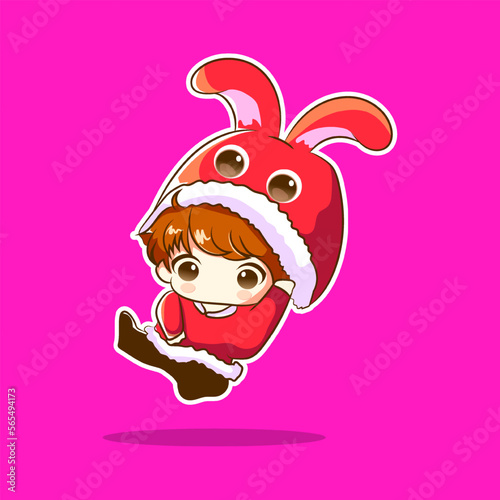 Premium vector l chinese boy vector imlek cute kids vector illustration