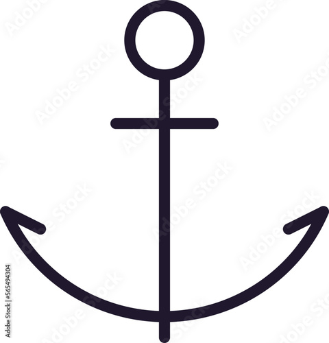 Foto Anchor line icon on white background