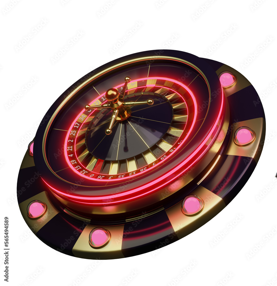 Obraz premium dark red roulette with poker chips