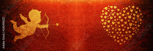 キューピットとハートマーク