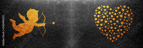 キューピットとハートマーク