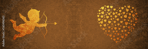 キューピットとハートマーク