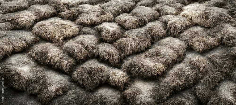 gray fur skin texture background with Generative AI Technology