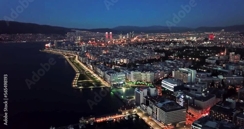 Wallpaper Mural İzmir Alsancak coast and general city view at night Torontodigital.ca