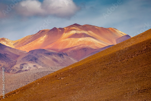 Volcanic landscape in Bolivia altiplano near Chilean atacama border, South America