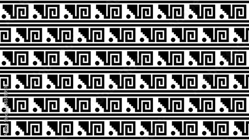 Ancient Mexican Xicalcoliuhqui Tribal Bold Seamless Pattern