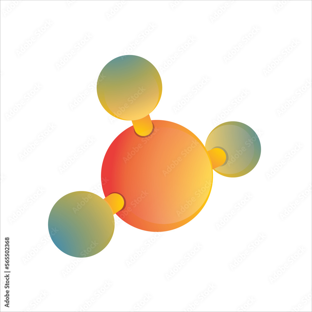 A molecule form consists of 1 main element and 3 other elements A molecule form consists of 1 main element and 3 other elements