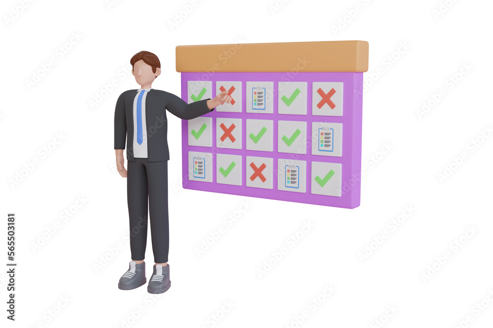 Organizing Project 3D Illustration Organizing Project 3D Illustration
