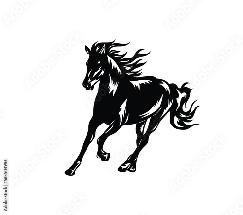 Running Horse Silhouette  art vector design