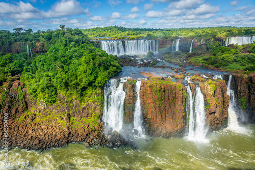 Iguacu falls on Argentina Side from southern Brazil side  South America