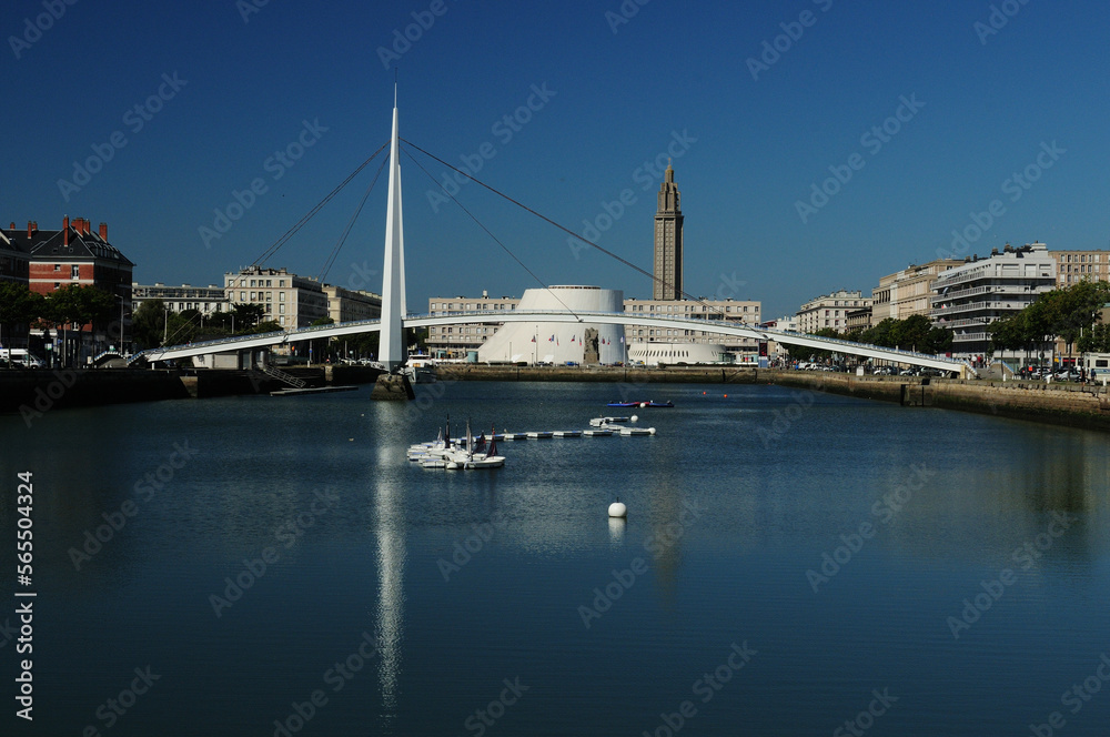 View To The Dock Of Commerce In Le Havre In Normandy France On A Beautiful Sunny Summer Day With A Clear Blue Sky