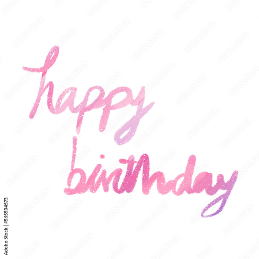 Happy birthday calligraphy pink tone so beautiful